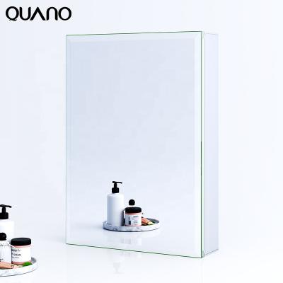 China Modern Rust Free Silver Aluminum Medicine Cabinet With Beveled Edge Mirror for sale