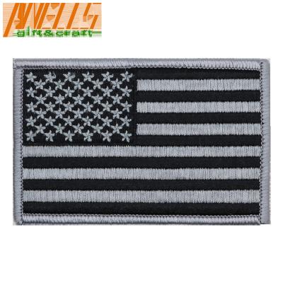 중국 American Flag GREY Embroidered Patch Patriotic Pride USA Grey different American Flag Patch For Jackets Hats Sleeves 판매용