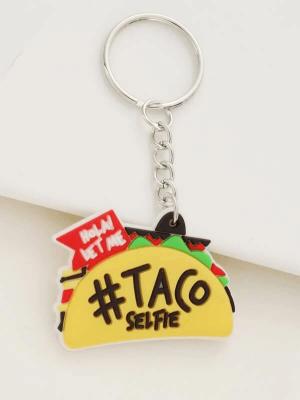 China Custom Made 2D Taco Charm PVC Key Chain Flexible Rubber Soft for sale