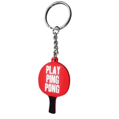 China Custom Rubber PVC Keychain Ping Pong Paddle Table Tennis Shape for sale