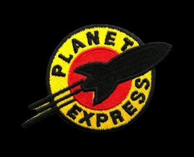 中国 Iron On Embroidered planet express customized Backside Iron On Sew On Iron On Embroidered Patches 販売のため