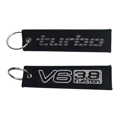 China Personalized Embroidery Keychain With Custom Logo Promotional Fashion Woven Fabric Key Tag Key Chain for sale