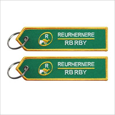 China Twill Material and Embroidery Twill Pilot Key Tag Keyword Digital Price Tags for sale