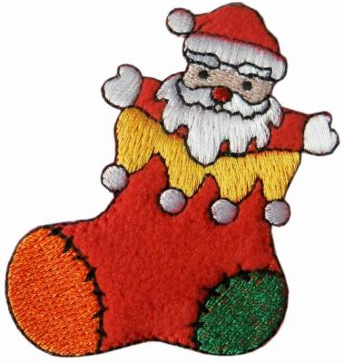 China Christmas Theme Heat Border Full Embroidery Patch For Bags for sale