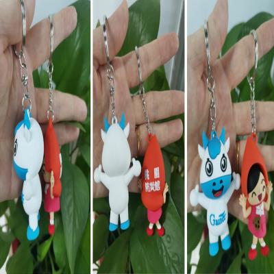 China PMS Flexible Soft Pvc Keychain Flat Backing Pantone Three Dimensional for sale