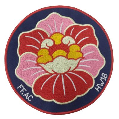 China 9C Flower Fabric Embroidery Patches Arts Crafts Washable PMS Twill for sale