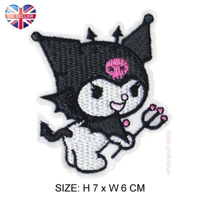 Κίνα Ο πλήρης κεντημένος Applique Kuromi σίδηρος Kawaii ράβει στο διακριτικό μπαλωμάτων προς πώληση