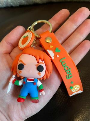 China Chucky Horror PVC Keyring 3D Keychain And Rubber Silicone Key chain for sale