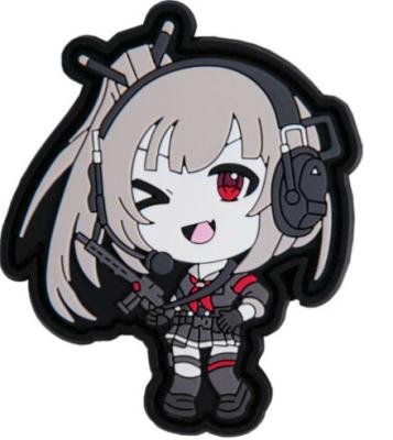 China Girl Waifu Kawaii Hook And Loop Morale Patches Tactical Anime PVC Patch for sale