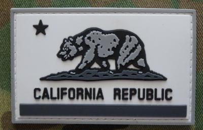 China Hook PVC Military Patch California Republic Black White 2x3