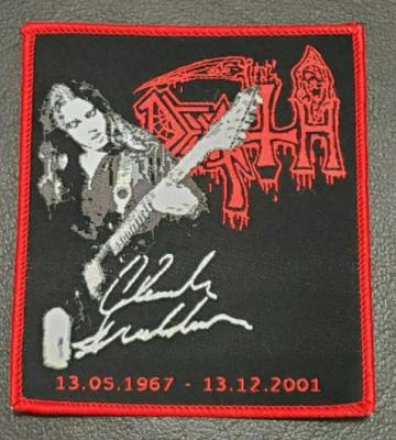 China T-shirt de Chuck Schuldiner Music Patch da morte, calças de brim, ferro no crachá tecido roupa à venda