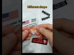 Center Fold Custom Clothing Labels Woven Laser Cut Border