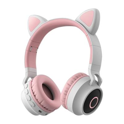 China Dropshipping Headband Microphone, Girls Stereo Cat Ear Wireless Headphones Bass Cute Kid Music Headset for sale