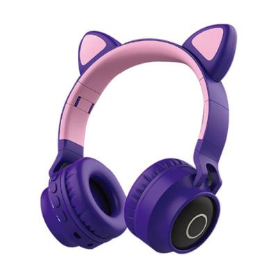 China New Headband Girl Dedicated Game Comfortable Foldable Wireless Cartoon LED Luminous Earphone for sale