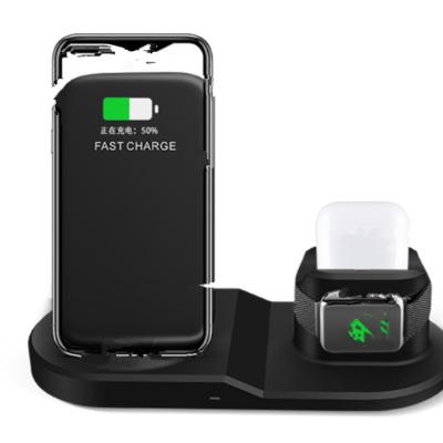 China Smart Watch Dropshipping 3 IN 1 10W Wireless Phone Charger QI Charging Pad For AirPods iWatch for sale