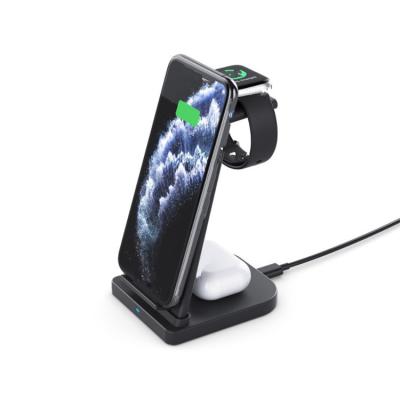 China Portable Smart Watch Mobile Phone Fast Wreless Charger Stand QI 15W Foldable 3 In 1 Wireless Charger Station for sale