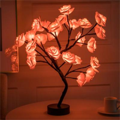 China Modern LED Table Lights Parties Christmas Decoration Wedding Decor Led Rose Flower Light for sale