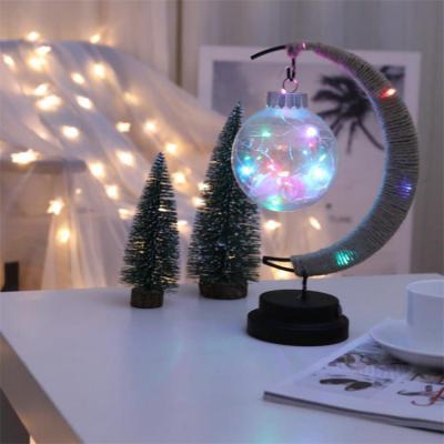 China Modern USB Battery LED Night Lamp Bedroom Table Desk Lamp Moon Lamp Rattan Night Light for sale