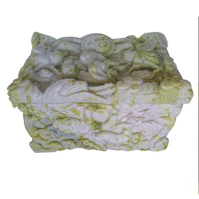 China Customization Wholesale Lantian jade cinerary casket spot Lantian longevity box funeral coffin for sale