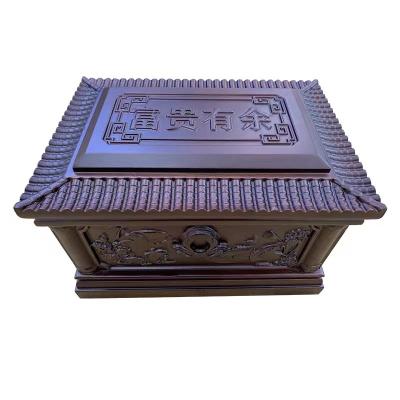 China Customization Wood paint human adult Cremation urn supplier and manufacturer ashes box for sale