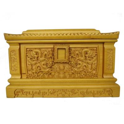 China Customization Gold wire Nan solid wood urn imperial class nanmu pure solid wood men's and women's high-grade style moisture-proof ashes box for sale