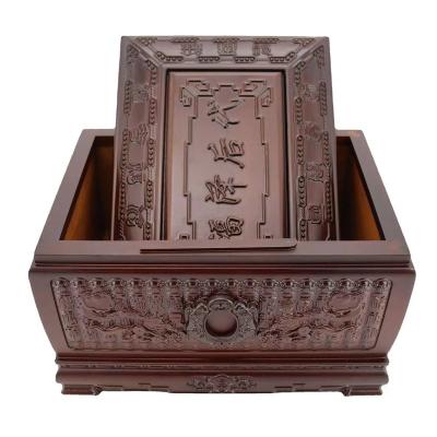 China Customization Wholesale funeral supplies urn carving men and women universal style weighted and thick cinerary casket for sale