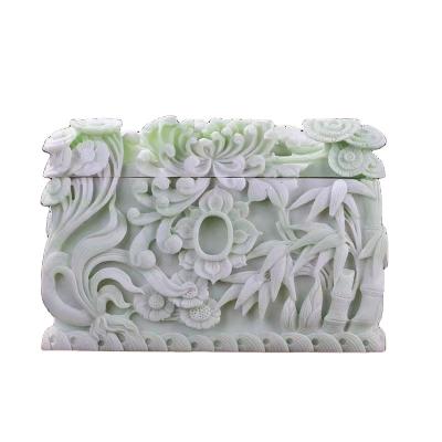 China Customization Stock supply of White marble cinerary casket sacrificial funeral supplies elderly funeral supplies urn for sale