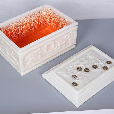 China Customization Wholesale Natural Stone White marble Cinerary Casket for sale