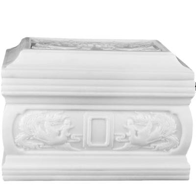 China Customization Wholesale White marble cinerary casket longevity materials white jade men and women longevity box funeral supplies for sale