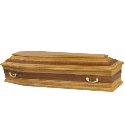 China Customization Light colour polished wooden coffins length coffin lead lined for sale