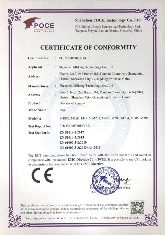 CE - Shenzhen Mlikang Technology Co., Ltd.