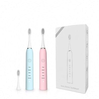 China High Quality IPX7 Waterproof Battery Operated Teeth Whitening LED Sonic Light Electronic Smart Toothbrush for sale