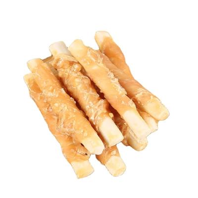 China Viable Dog Calcium Pet Food Chicken Casing Soft Bone Pet Treats Dog Chews for sale