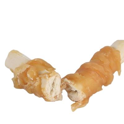 China Viable Dog Calcium Pet Food Chicken Casing Soft Bone Pet Treats Dog Chews for sale