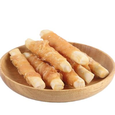 China Viable Dog Calcium Pet Food Chicken Casing Soft Bone Pet Treats Dog Chews for sale