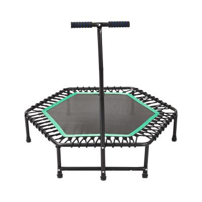 China Without Net High Quality Mini Trampoline Protector With Adjustable Foam Handle Exercise Bounce For Kids Indoor Trampoline for sale