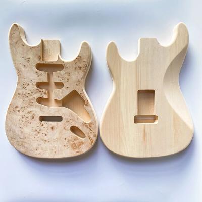 China GUITAR Basswood Solid Body Guitar SSS Electric Guitar ST Unfinished Body For Sale With Bow Top for sale