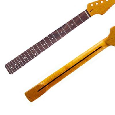 China Wholesale GUITAR ST Guitar Neck 22 Fret Vintage Tiger Flame Maple Guitar Neck With Rosewood Fingerboard for sale