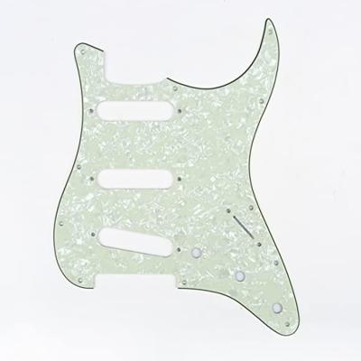 China 11 Hole Pearl 11 Hole SSS Scratch Plate Starter Guitar Pickguard 4ply Mint Holes For ST Start Electric Guitar Parts for sale