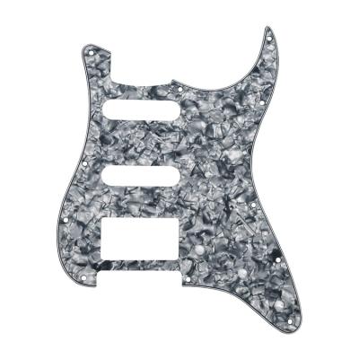 China 11 Holes Guitar Pickguard 4Ply Gray Pearl HSS Wholesale Pickup With Humbucker Pickup Hole For St Start Electric Guitar Parts for sale