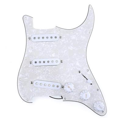 China SSS 4Ply Prewired Aged SSS Start St Electric Guitar White Pickguard With Circuit Pickup For Guitarra Accessories china guitar parts for sale