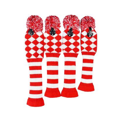 China Wholesale High Quality Durable Golf Sock Knitted Head Cover Knitted Golf Head Cover With Tag for sale