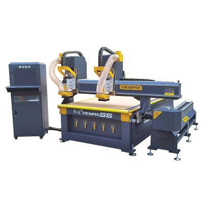 China Hotels High Precision 4 Axis Woodworking Engraving Machine Wood CNC Router 1325 For MDF Acrylic PVC Foam Aluminum for sale