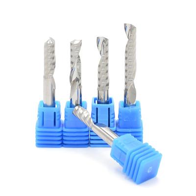 China Long Life 6/8/10/12mm China Carbide End Mill Solid Cutter 1 Flute Router Bit Single Sprial Cutting Tools for sale