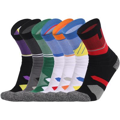 China KonLee Breathable High Quality Customized Sports Basketball Socks Dropshipping Men's Custom Logo Embroidery Men's Basketball Socks for sale