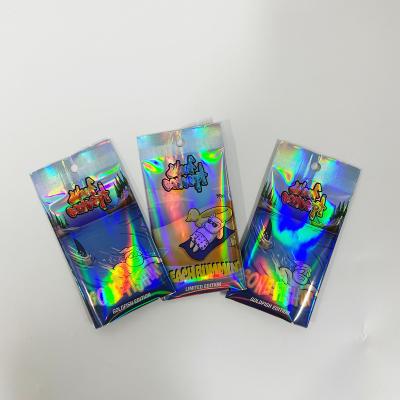 China Disposable Custom Die Cut Holographic Logo Hologram Film Label Rainbow Bag for sale