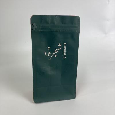 China Disposable Custom Printed Kraft Paper Flat Bottom Coffee Bags With Valve And Zipper For Coffee Packaging for sale