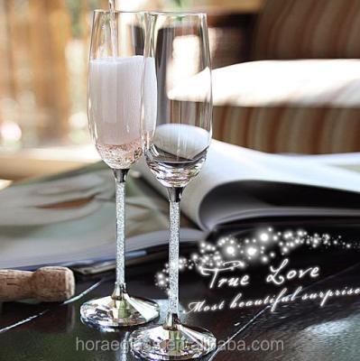 China Custom Etched Glass Eco-friendly Crystal Goblet Wine Diamond Champagne Cup Gift Box With Wedding Items for sale