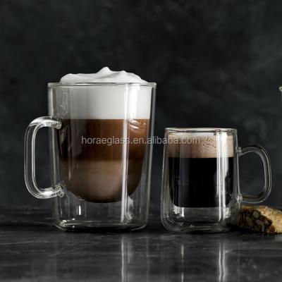 China Home Appliance Promotional Double Wall Drinking Glass Double Layer Coffee Glass Cup for sale