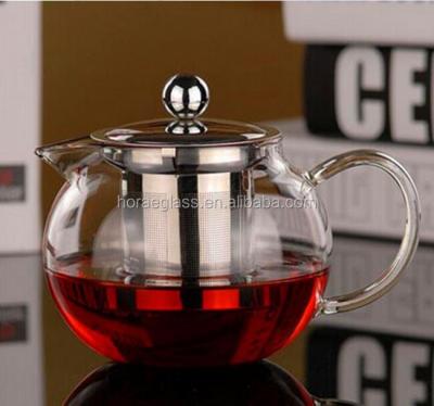 China Sustainable Borosilicate Hand Blown Teapot Sets Glass Teapot Pyrex Glass Teapot With Infuser for sale